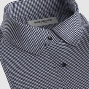 Giza Cotton Gingham Checked Shirt - Navy